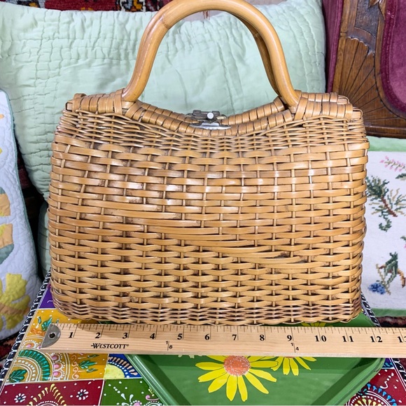 60s Rattan Box Bag - Picture 5 of 10